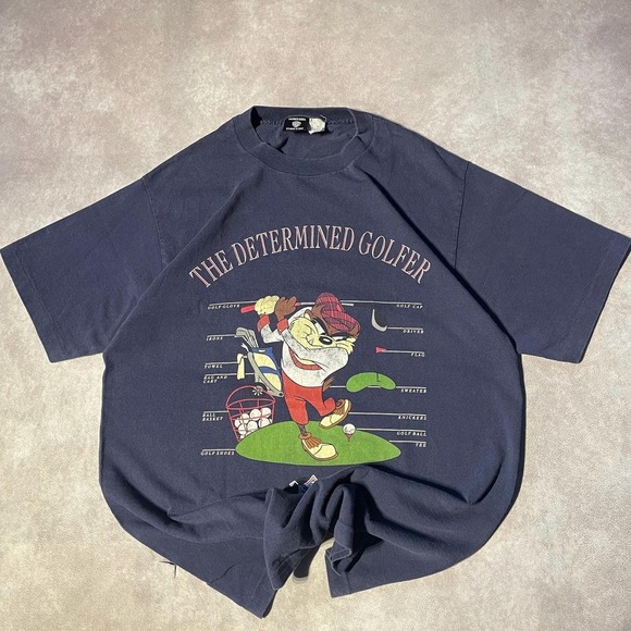 The Unbranded Brand Other - Vintage 90s Taz The Determined Golfer Funny Golf Tee Shirt